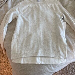 Athleta Gray Crewneck luxe recover  Sweatershirt with Asymmetrical Hem